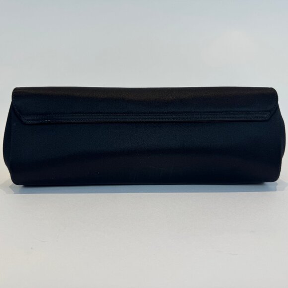 Gucci Black Satin Clutch with Floral Detail - Picture 6 of 16
